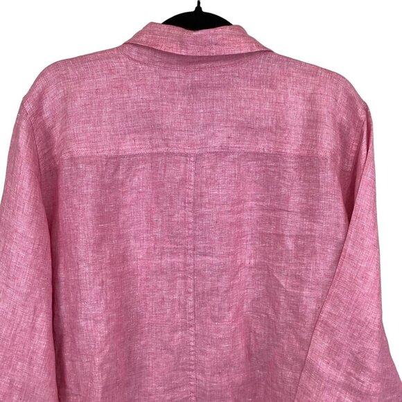 Talbots Woman Petites 3XP‎ Pink Button-Up 100% Linen Shirt Top Like New - Picture 8 of 9